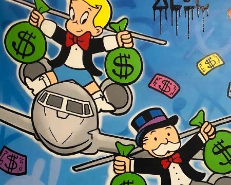 Monopoly Richie Jet Riders - 48" x 60" inch - mixed media