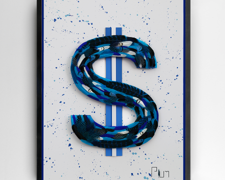 A$ $OON A$ PO$$IBLE - Blue Splash - 100 x 70 cm - Plumes et dessin