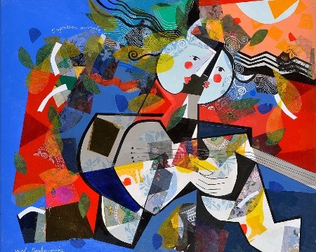 Expression musicale - 23,4" x 27,3" - Acrylic on canvas