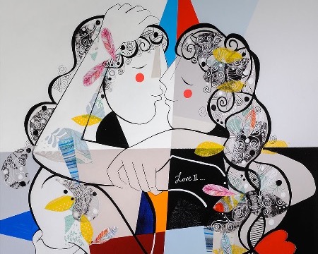 Love II - 100 x 80 cm - Laque sur aluminium