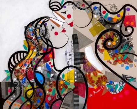 La Rencontre - 100 x 80 cm - Laque sur aluminium