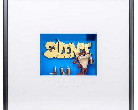 Silence is golden - 25" x 11" - Shadow Box