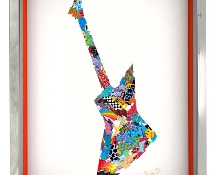 Electric Guitar - 41 x 56 cm - papercut 3D