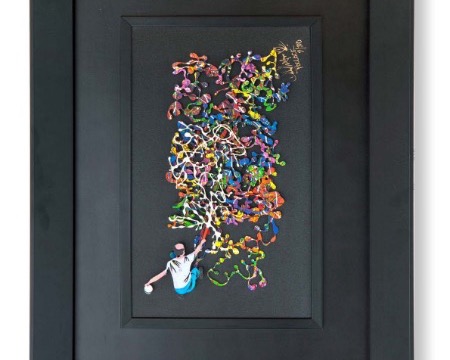 Homage to Jackson Pollock - 15" x 16" - papercut 3D