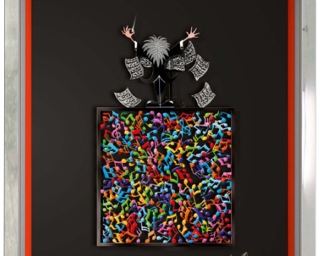 Thinking outside the box - Conductor - 20" x 14" - papercut 3D