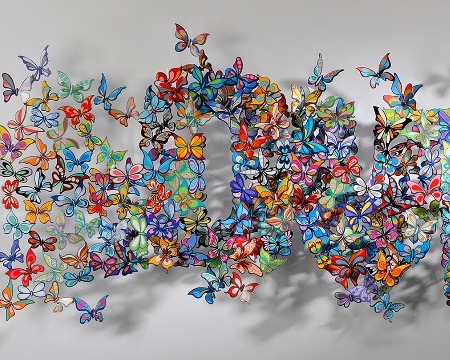 Love flutter BY - 71" x 30" - Sculpture metal in 3D