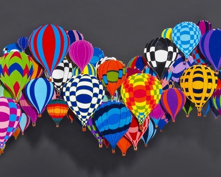 Love is in the air - 46 x 128 cm / 65 x 183 cm / 250 cm - Sculpture murale 3D métal découpée au laser
