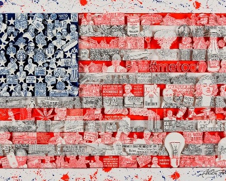 Historically ... Our American Flag - 36" x 19,5" - Serigraphy 3D