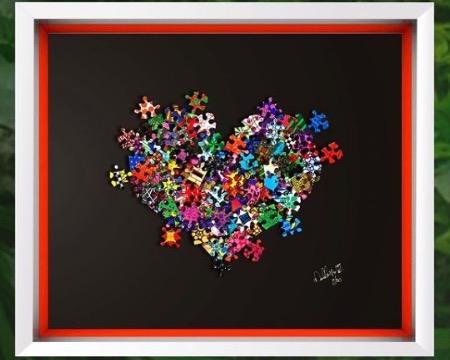 Take another piece of my heart - 14" x 15" - Work on paper in 3D