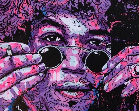 Jimmy Hendrix Icon - 122 x 122 cm - Technique mixte sur toile