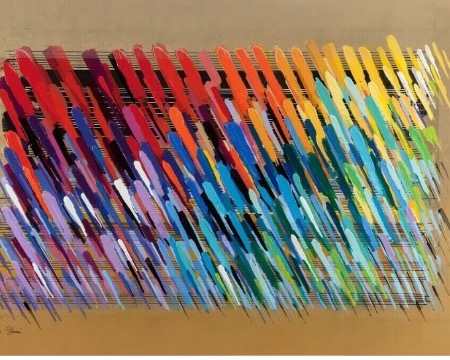 Golden notes - 180 x 120 cm - Laque sur aluminium