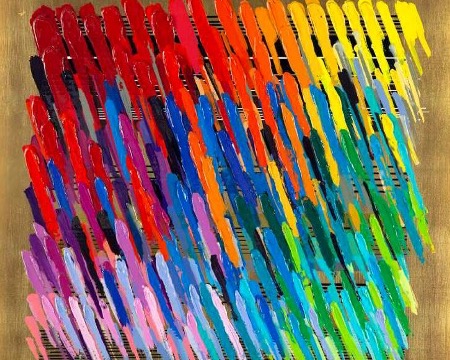 Notes Gold - 100 x 100 cm - Monotype