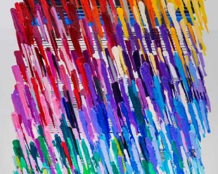 Note silver - vertical - 180 x 120 cm - Monotype