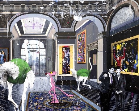 I've guests at home - SOLD OUT - 150 x 150 cm - Peinture originale