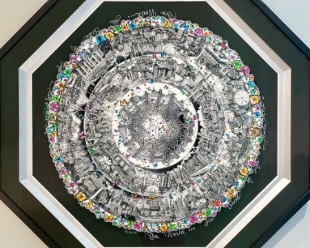 One World, the circle of life - 128 x 128 cm - Sérigraphie 3D