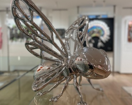 Bee - Sculpture en inox poli miroir - 60 cm