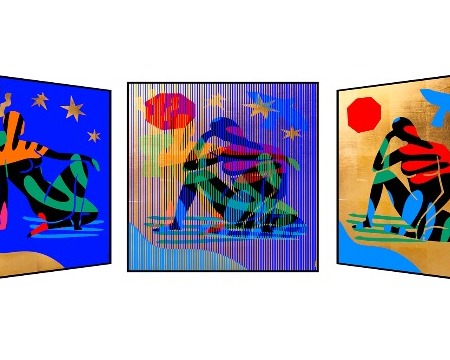 SOLD OUT - Matisse Riviera - Kinetic Pop art - 113 x 113 cm