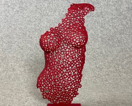 Délicate (Red) - Sculpture en acier - 64 cm