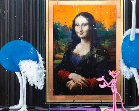 Explaining Mona Lisa - 30 x 21 cm / 100 x 71 cm - Laque