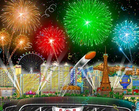 Super bowl LVIII : Las Vegas - 12,5" x 17,25" - Serigraphy 3D