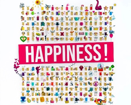 Happiness ! - Technique Mixte - 100 x 100 cm