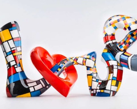 I love Mondrian - 52 x 25 x 16 cm - free standing sculpture