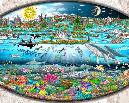 Our Oceans… The Tides of Life - 117  x 71 cm - Sérigraphie 3D