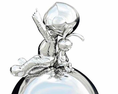 Back to back - Sculpture en inox poli miroir - 80 cm