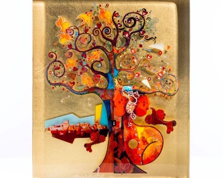 La première phase dans le jardin - 30 x 40 cm - Inclusion en résine