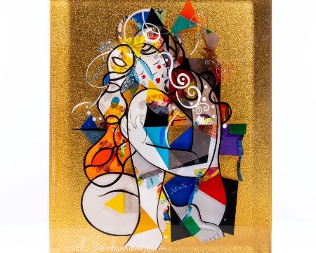 Intimité - 12 x 16" in - resin inclusion