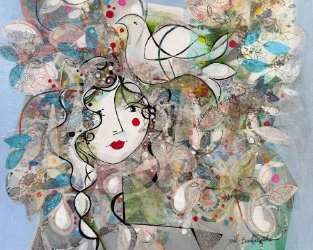 La douceur de ton regard - 23,6" x 27,6" - Acrylic on canvas