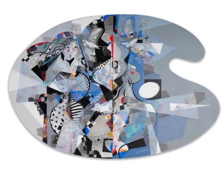 Le monde caché de l'artiste - 154 x 106 cm - Acrylique sur bois