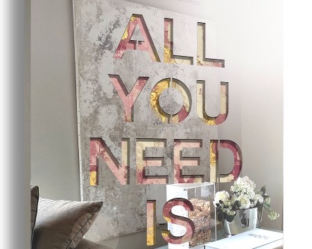 All you need is love - Découpe laser sur métal et techniques mixtes - 100 x 120 cm