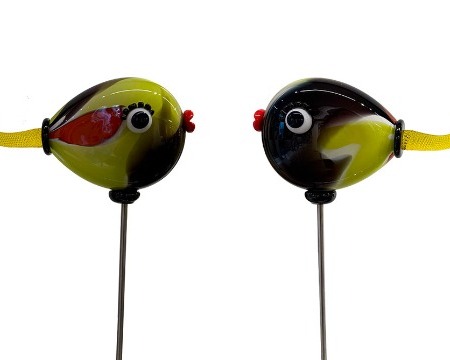 Poisson caraïbes - Glass sculpture -18" height  x  18" width x 4" diameter