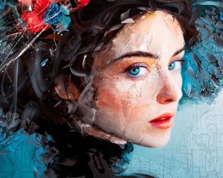 Istanbul - 100 x 150 cm - Peinture acrylique et résine sur métal