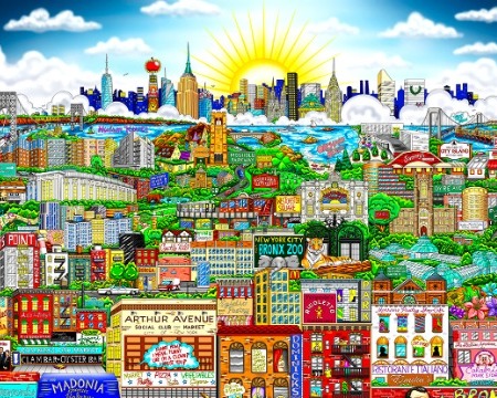 Leave the Gun, Take the Canolis... in Da Bronx - 62 x 68,5 cm - Sérigraphie 3D