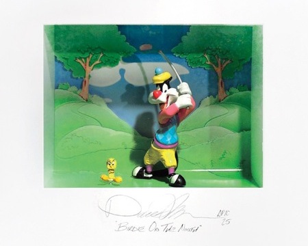 Birdie on the 9th - 24" x 26" - Shadow box