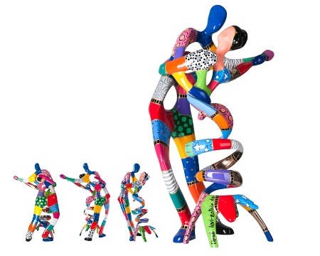 Renoir Dancers - inspiré par " La danse à la campagne" de Renoir - 28 x 18 x 13 inches - Bronze sculpture