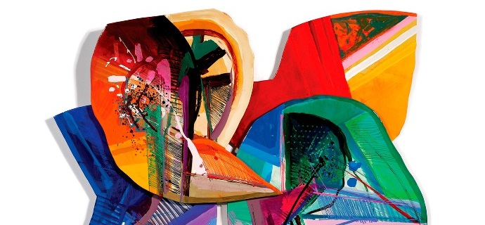 Abstract colors - 100 x 80 cm - Sculpture en bois