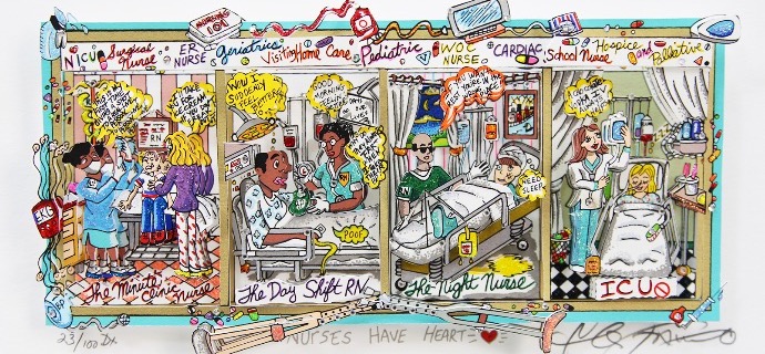 Nurses have heart - 9,5" x 5" - Serigraphy 3D