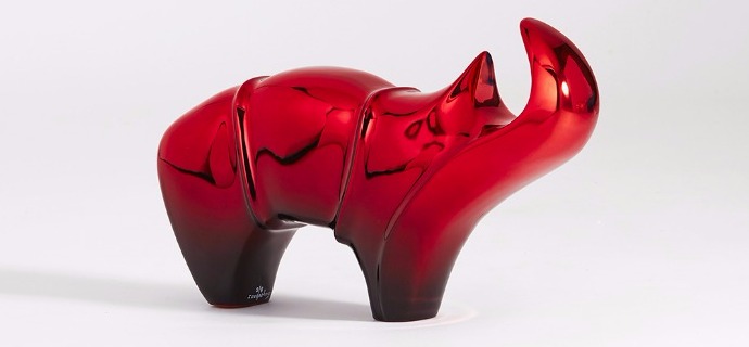 Rhinocéros rouge - 9" x 14" – Bronze mirror polished