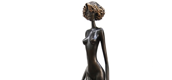 Chantal - 69" - Bronze sculpture, unique work