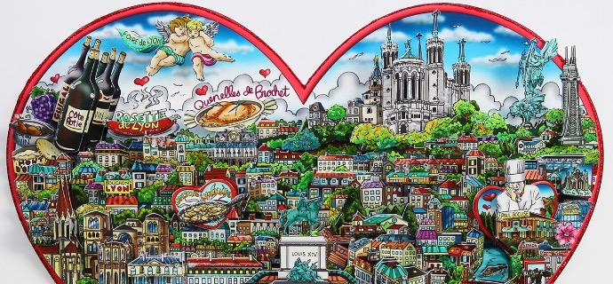 The heart of Lyon - Color - 42 x 37 cm - Sérigraphie 3D