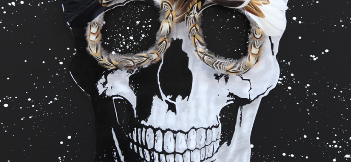 The Dark Skull of the Moon - 100 x 70 cm - Plumes et dessin