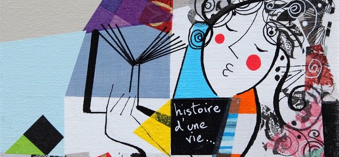 Histoire d'une vie - 8" x 8" - Acrylic on canvas