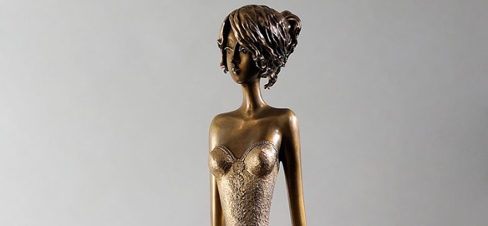 Ange - 67" - Bronze sculpture,