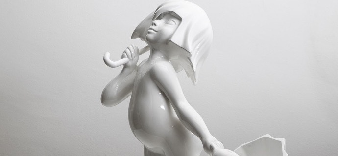 Girl Rain - Sculpture en résine - 60 cm