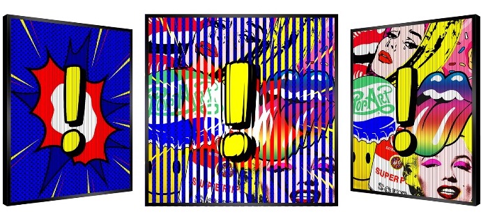 Exclamation pop ! - Kinetic Pop art - 14" x 14" inch
