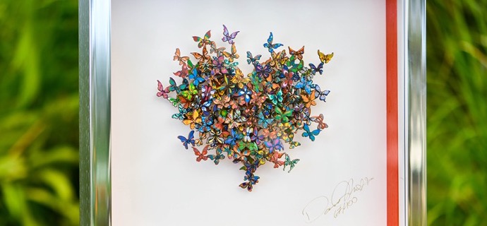 My heart is all a flutter - 14" x 15" - Work on paper in 3D