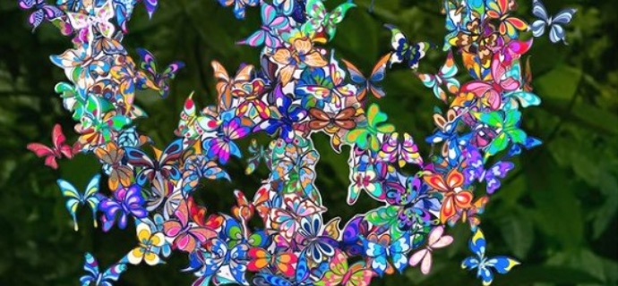The butterfly effect - 39" x 39" / 24" x 24" - Sculpture metal in 3D